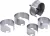 BGS DIY Set coroane de tăiere | Ø 60 - 95 mm | Adâncime 35 mm | 5 piese (BGS 50305)