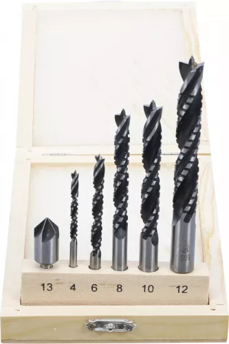 BGS technic Set burghie-freză coroane lemn | 4 - 12 mm | 6 piese (BGS 50401)