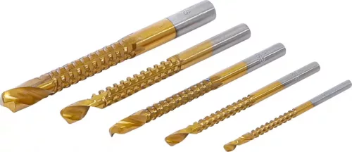 BGS DIY Set burghie freză | titan nitrurat | 3 - 8 mm | 5 piese (BGS 50795)