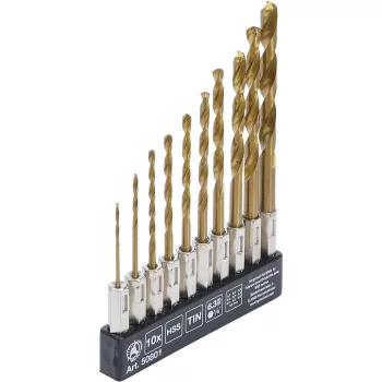   BGS DIY Set burghie HSS | titan-nitrurat | 1,5 - 6 mm | 10 piese (BGS 50801)
