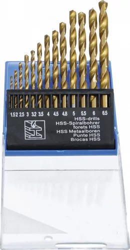 BGS DIY Set burghie HSS | titan nitrurat | 1,5 - 6,5 mm | 13 piese (BGS 50813)