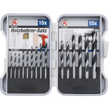  BGS DIY Set burghie pentru lemn | 3 - 10 mm | 15 piese (BGS 50817)