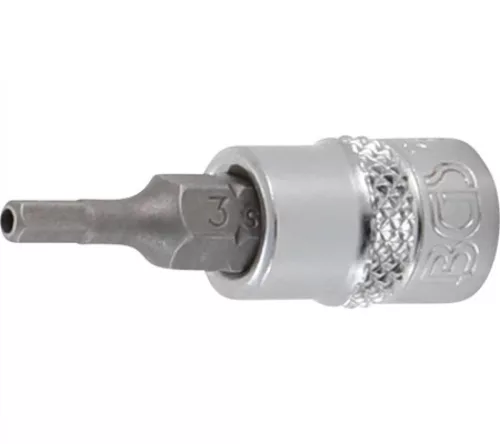 BGS technic Bit | Antrenare pătrat interior 6,3 mm (1/4") | Inbus cu alezaj 3 mm (BGS 5156-3)
