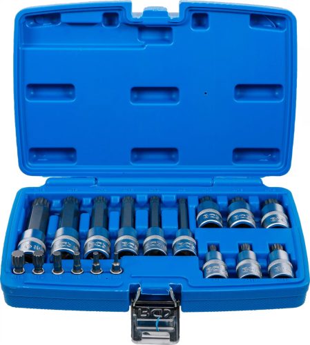 BGS technic Set biţi | 6,3 mm (1/4") / 12,5 mm (1/2") | Dantură interioară multiplă (pentru XZN) | 18 piese (BGS 5172)