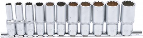 BGS technic Set chei tubulare 12 colţuri, adânci | 10 mm (3/8") | 8 - 19 mm | 11 piese (BGS 5252)