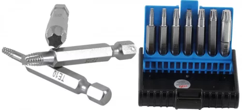 BGS technic Set extractoare șuruburi | pentru Profil T defecte (pentru Torx) T10 - T40 | 7 piese (BGS 5284)