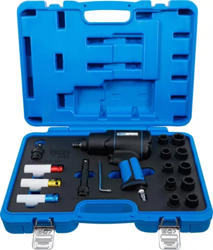 BGS technic Set şurubelniţă cu impact pneumatică şi chei tubulare | 12,5 mm (1/2") | 1200 Nm | 16 piese (BGS 5295)