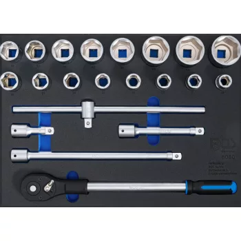   BGS technic Suport organizator pentru cărucior 3/3: Set chei tubulare | 20 mm (3/4") | 21 piese (BGS 6080)