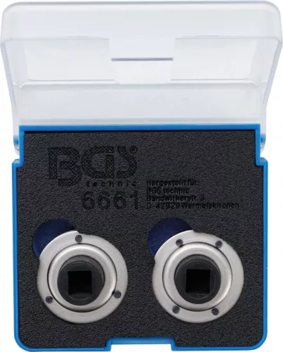BGS technic Set adaptoare presare pistoane de frână universal cu 2 şi 3 ştifturi, 2 piese (BGS 6661)