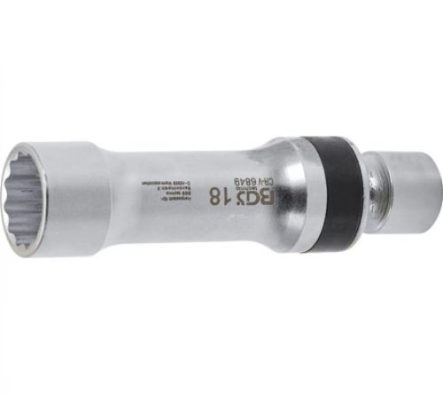 BGS technic Cheie pentru bujii articulată 12 colţuri cu arc de prindere | Antrenare pătrat interior 10 mm (3/8") | 18 mm (BGS 6849)