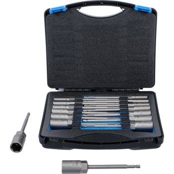   BGS technic Set chei tubulare 6 colțuri | extra lungi | Antrenare 6 colțuri exterior 6,3 mm (1/4") | pentru maşini de găurit | 5,5 - 19 mm | 15 piese (BGS 70147)