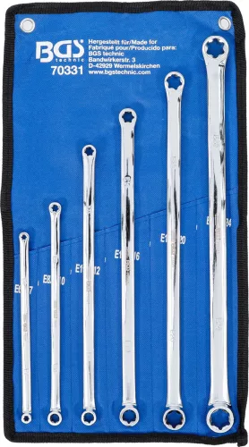 BGS technic Set chei inelare duble cu capete Profil E | extra lung | E6 x E7 - E22 x E24 | 6 piese (BGS 70331)