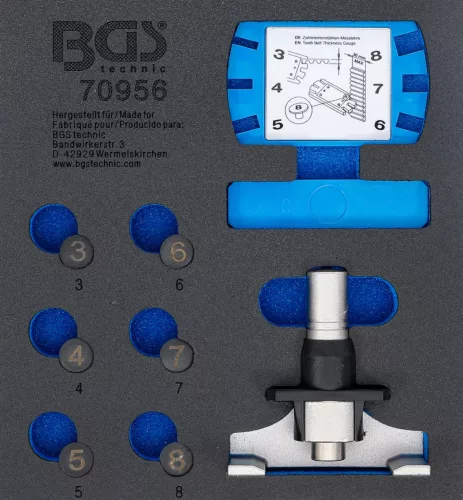 BGS technic Suport organizator pentru cărucior 1/6: Set Tester tensiune curea dinţată şi instrument de măsurare (BGS 70956)