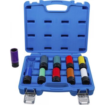   BGS technic Set capete cheie de impact cu protecţie | 12,5 mm (1/2") | 15 - 24 mm şi şuruburi de roţi speciale | 10 piese (BGS 7311)