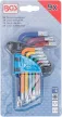 BGS technic Set chei tip L | multicoloră | scurte | profil T (pentru Torx) T10 - T50 | 9 piese (BGS 74457)