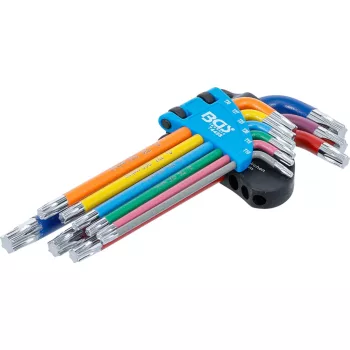   BGS technic Set chei tip L | multicoloră | profil T (pentru Torx) T10 - T50 | 9 piese (BGS 74458)