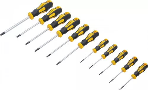 BGS DIY Set şurubelniţe | Profil T (pentru Torx) cu gaură | T6 - T40 | 11 piese (BGS 7845)