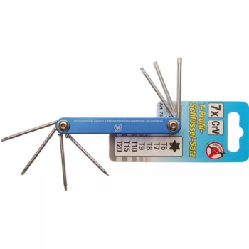   BGS DIY Cheie rabatabilă | Profil T (pentru Torx) T6 - T20 | 7 piese (BGS 7848)