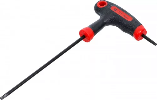 BGS DIY Şurubelniţă cu mâner T şi lamă laterală | Profil T (pentru Torx) cu/fără alezaj T10 (BGS 7880-T10)