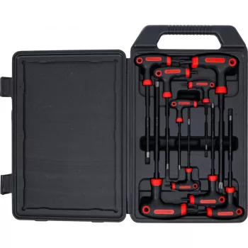   BGS DIY Set şurubelniţe cu mâner T şi lamă laterală | Profil T (pentru Torx) cu alezaj | T10 - T50 | 9 piese (BGS 7880)