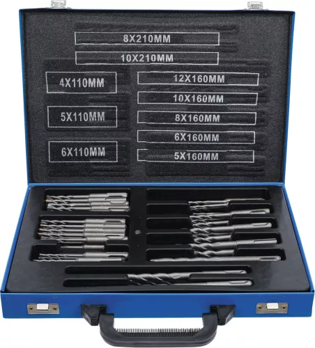 BGS technic Set burghie percutoare | tijă SDS, Vârfuri din carburi metalice | 4 - 12 mm | 56 piese (BGS 7894)