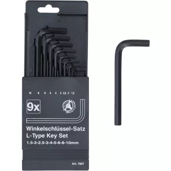   BGS DIY Set chei tip L | hexagon interior 1,5 - 10 mm | 9 piese (BGS 7957)