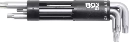 BGS technic Set chei tip L | extra lungi | Profil T (pentru Torx) cu gaură T10 - T50 | 8 piese (BGS 805)