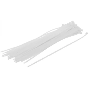   BGS DIY Set coliere pentru cablu | alb | 4,8 x 300 mm | 50 piese (BGS 80772)