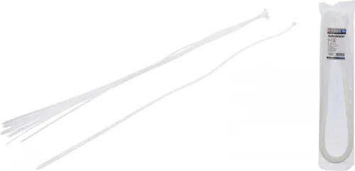 BGS DIY Set coliere pentru cablu | alb | 8,0 x 1000 mm | 10 piese (BGS 80779)
