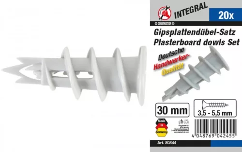 BGS DIY Sortiment dibluri gipscarton | 20 piese (BGS 80844)