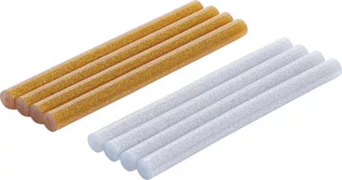 BGS DIY Batoane adeziv la cald | auriu/argintiu metalic | Ø 11 mm, 150 mm | 8 piese (BGS 80848)