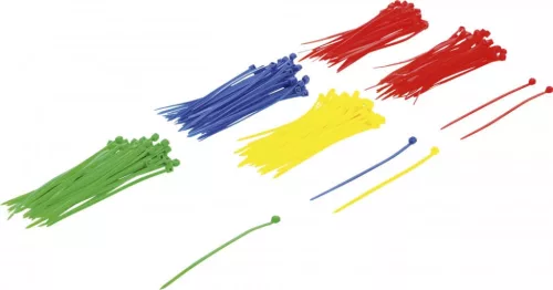 BGS DIY Set coliere pentru cablu| colorat | 2,4 x 100 mm | 200 piese (BGS 80875)