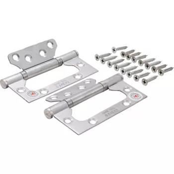   BGS DIY Set balamale | inox | pentru montaj cu economie de spaţiu | 100 x 50 mm | 2 piese (BGS 80909)