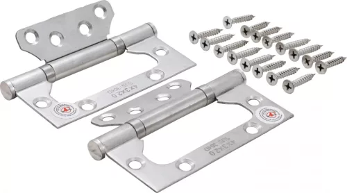 BGS DIY Set balamale | inox | pentru montaj cu economie de spaţiu | 100 x 50 mm | 2 piese (BGS 80909)