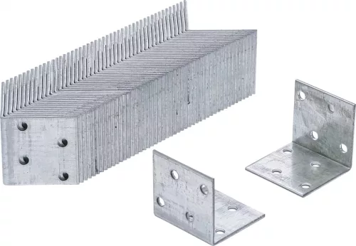 BGS DIY Colţar prindere | 40 x 40 x 40 x 2 mm | pachet rezerve | 50 bucăţi (BGS 80934-50)