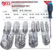 BGS technic Sortiment coliere de furtun | inox | pe panou | 111 piese (BGS 8095)