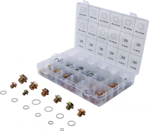 BGS technic Sortiment buşoane baie de ulei şi inele de etanşare aluminiu | 534 piese (BGS 8119)