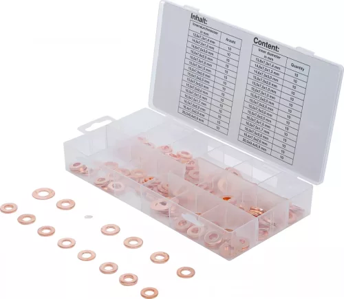 BGS technic Sortiment inele din cupru injectoare | 150 piese (BGS 8120)