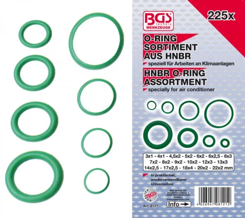 BGS technic Sortiment inele O | HNBR | Ø 3 - 22 mm | 225 piese (BGS 8121)