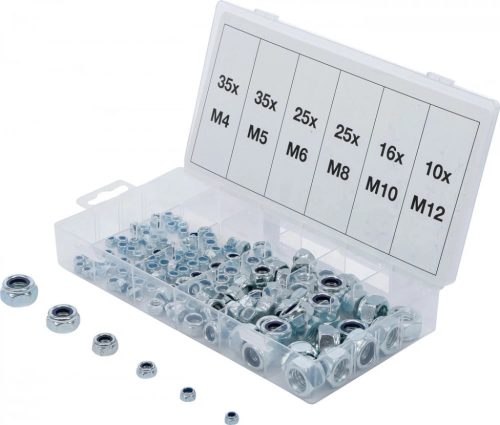 BGS technic Set de piuliţe hexagonale cu autoblocare, 146 piese (BGS 8135)