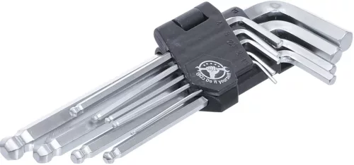 BGS DIY Set chei tip L | hexagon interior / hexagon interior cu cap sferic 1,5 - 10 mm | 9 piese (BGS 815)