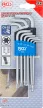 BGS technic Set chei tip L | Profil T (pentru Torx) cu cap sferic T10 - T50 | 9 piese (BGS 818)