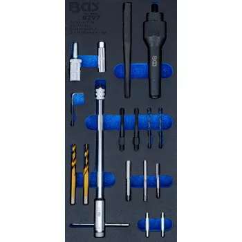   BGS technic Set demontare şi reparaţie filete bujii incandescente | M8, M10 | 17 piese : Suport organizator pentru cărucior 1/3 (BGS 8297)