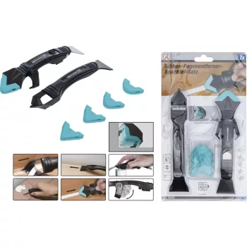   BGS DIY Set cuţit îndepărtare chit siliconic rosturi şi şpaclu | 7 piese (BGS 85209)