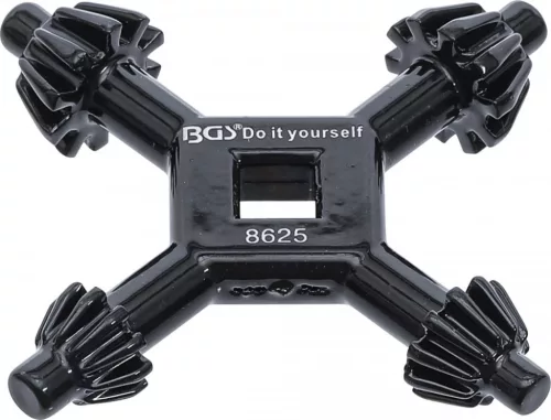 BGS DIY Cheie universală în cruce pentru mandrină | | Ø 4 / 5,5 / 6 / 7 mm (BGS 8625)