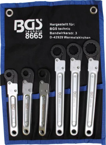BGS technic Set chei cu clichet pentru conducte | 6 piese (BGS 8665)