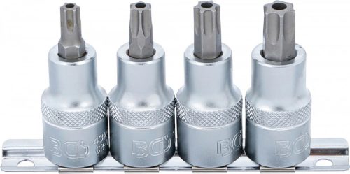 BGS technic Set biţi | 12,5 mm (1/2") | Profil T (pentru Torx) cu gaură T40 - T55 | 4 piese (BGS 8885)
