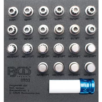   BGS technic Set chei antifurt roată pentru VAG | 23 piese : Suport organizator pentru cărucior 1/6 (BGS 8933)