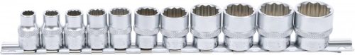BGS technic Set chei tubulare, 12 colţuri | 10 mm (3/8") | Mărimi în ţoli | 11 piese (BGS 9112)
