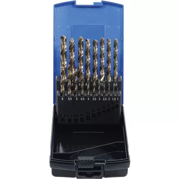   BGS technic Set burghie spiralate | HSS-G M35 oţel cu cobalt | 1 - 10 mm | 19 piese (BGS 9297)